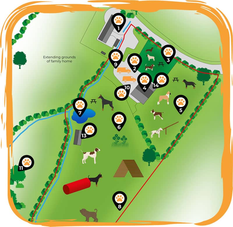 Map of Four Paws Inn